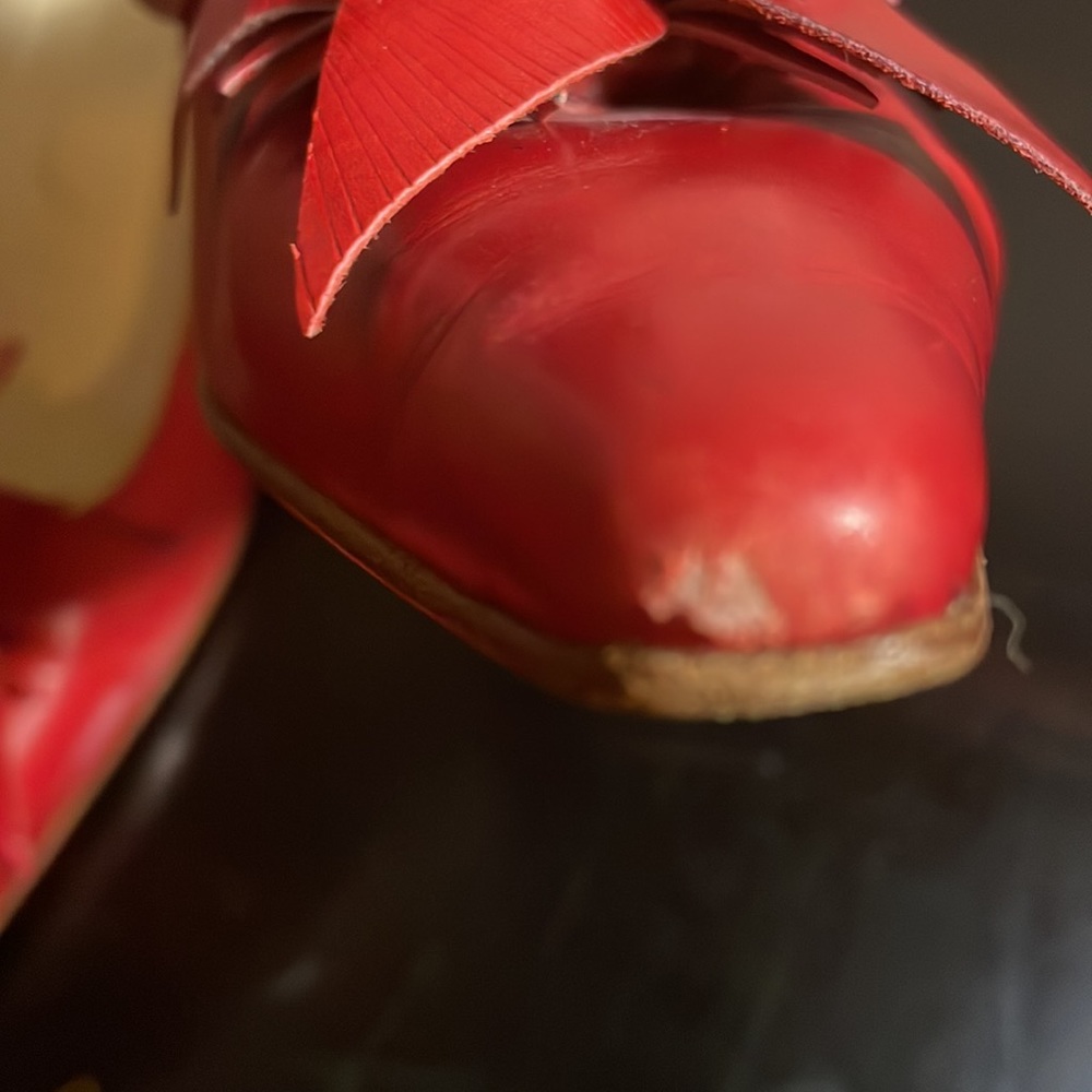 Ursula Mascaro Size 38 US 8 Red Flats Great Condition Flower on top of shoe - Picture 9 of 13